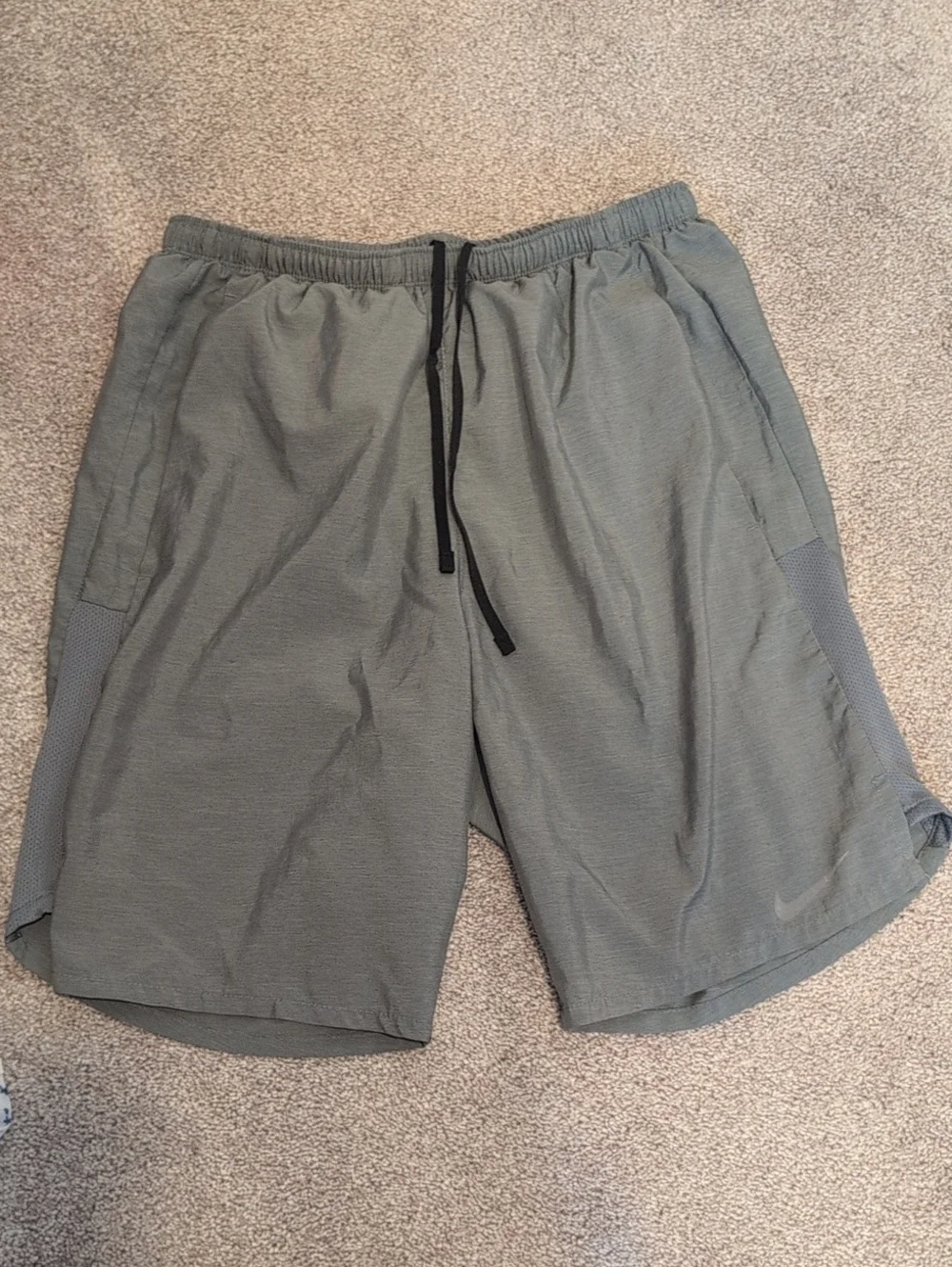 Nike Men's Dri-FIT Challenger Athletic Shorts - Gray with Black Drawcord